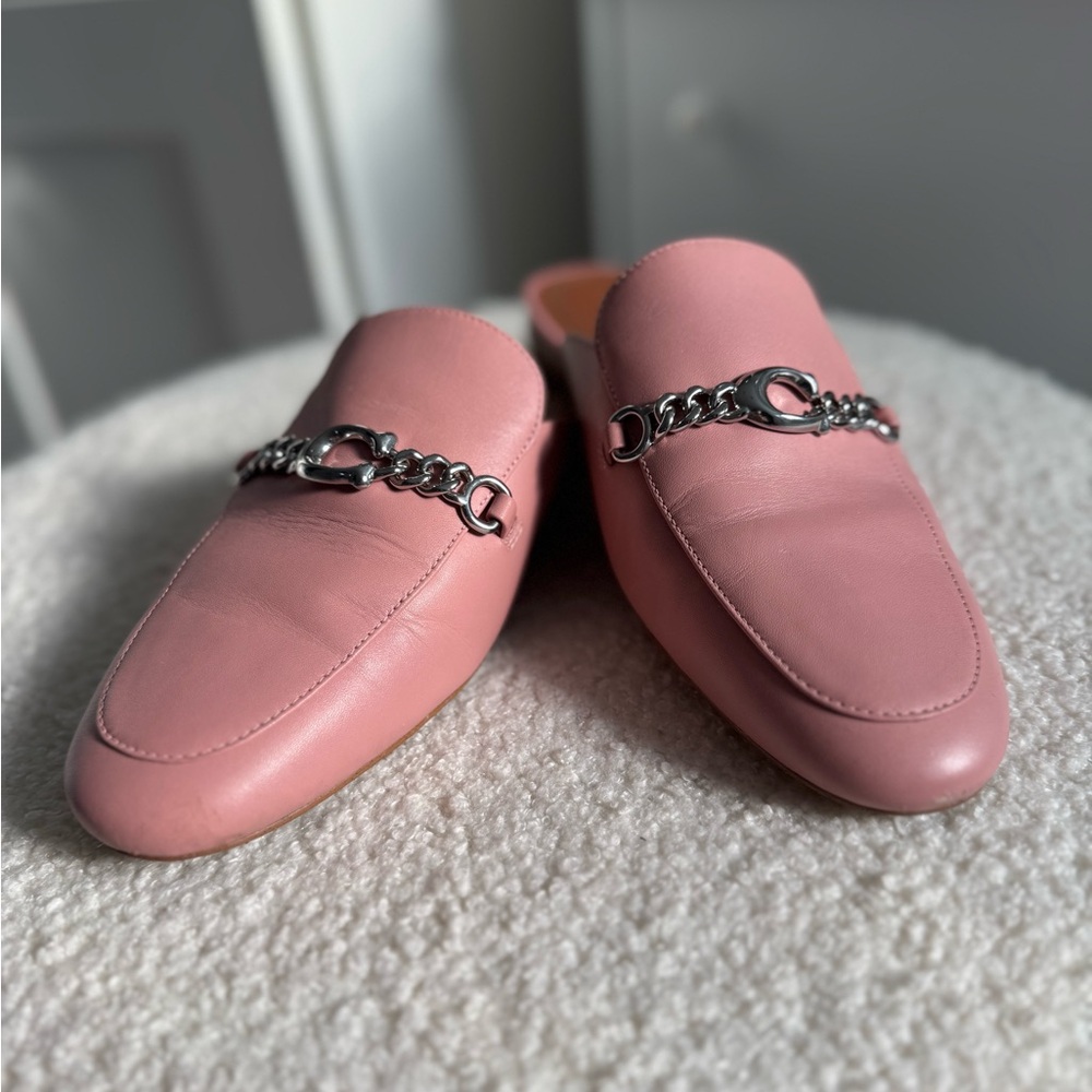 Coach Pink Leather Loafers
